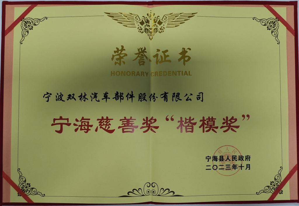 不朽情缘荣获首批宁海慈善奖“楷模奖”